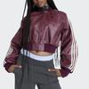 Adidas Originals Pleather Loose Fit Zip Long Sleeve Jacket Women jackets KD8792