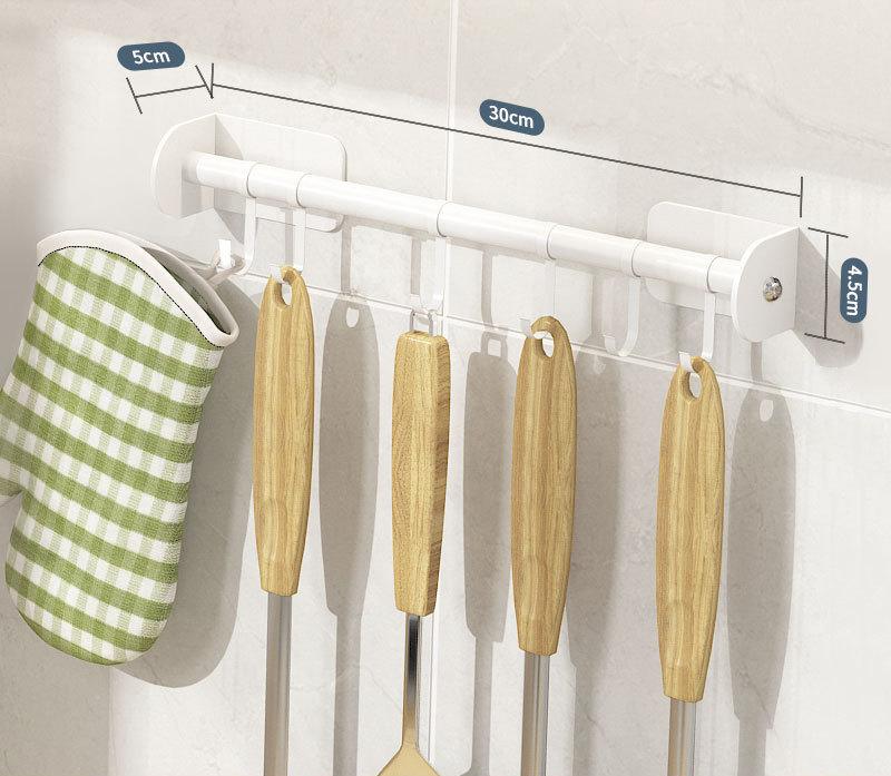 Estantes de almacenamiento para utensilios de cocina, sin perforaciones, de metal, para montar en la pared, para espátulas, cucharas, organizadores, toalleros para el baño y el hogar.