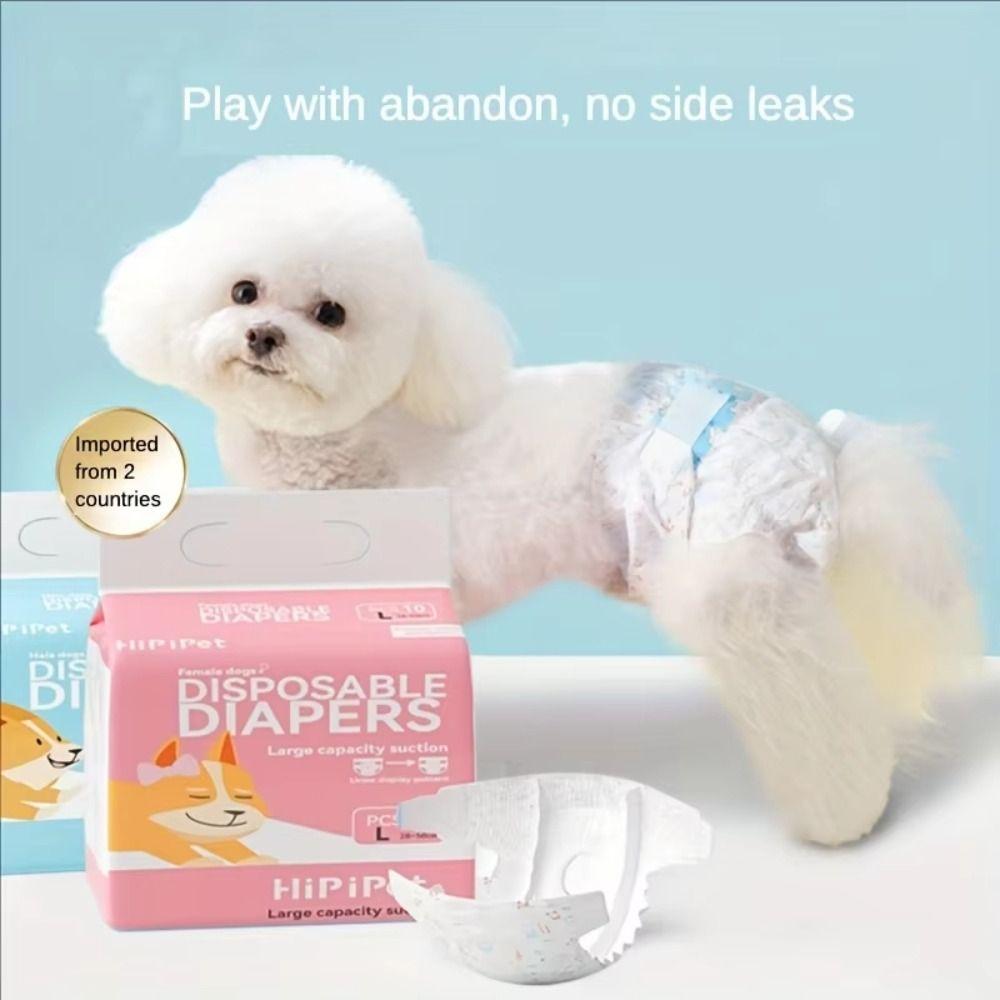 10Pcs Leakproof Disposable Pet Diapers Super Absorption Dog Physiological Pants  Physiological