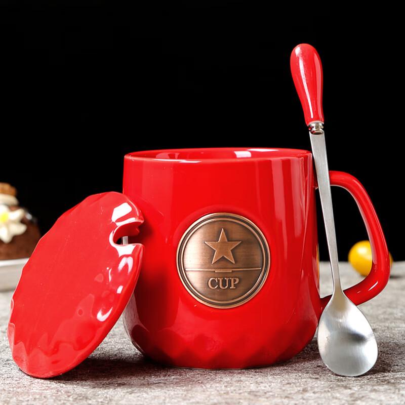 ME Ceramic Coffee Mug with Lid and Spoon, 400ml 400ml