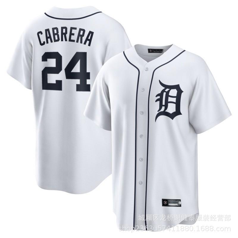 Detroit Tigers MLB Baseball Jersey Gibson Cabrera Baez Embroidered Sports