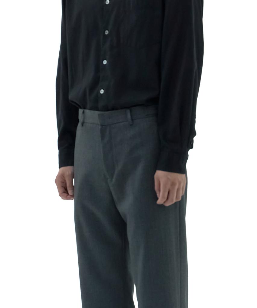 Neibieol Fine Wool No-Tuck Straight Pants - Charcoal