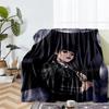 Wednesday Theme Printed Blanket - Perfect for Couch, Bed, Travel & Outdoor Use | Machine Washable, Cozy & Durable.