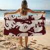 Abstract Face Print Beach Towel Patterned Sunscreen And Windproof Suitable For Swimming Pool Camping Travel