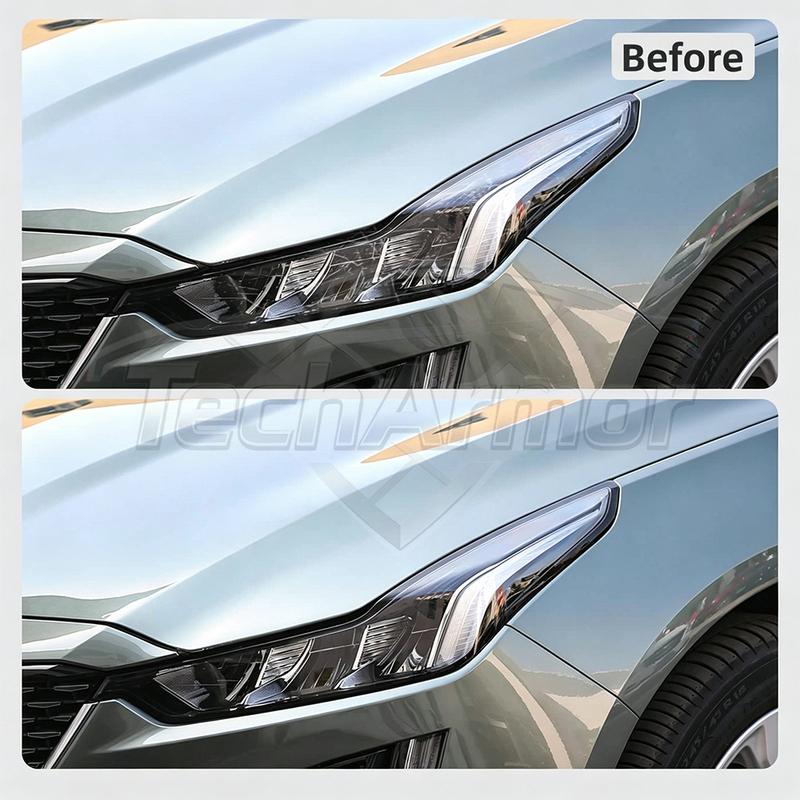TPU Car Headlight Protective Film For Cadillac CT5 Luxury Base 2020-24 Transport & Smoke Anti-Scratch Auto External Accessories.