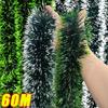 60/2M Christmas Tinsel Ribbons Garland Green Cane Wreath Xmas Tree Hanging Pendent Ornaments Wedding Party Home Decor Supplies