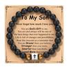 Black Matte Stone & Tiger Eye Square Cross Pendant Bracelet