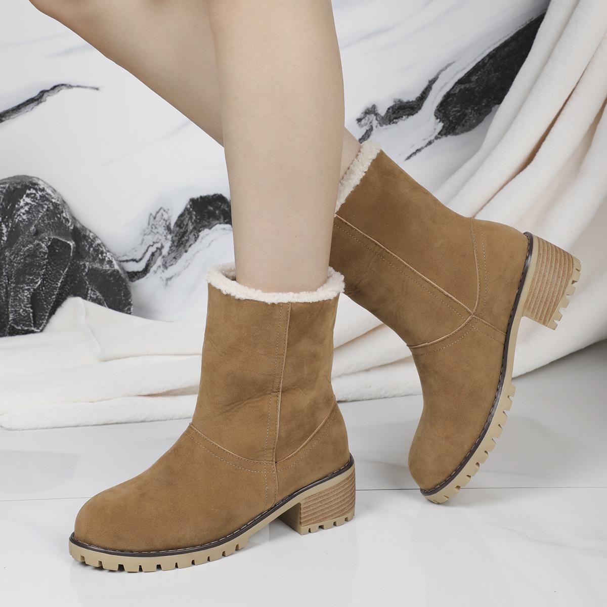 

Желаю горячих импортных зимних ботинок большого размера, новые импортные зимние ботинки среднего размера, два вида ношения, европейские и американские теплые зимние ботинки для женщин 42 хаки