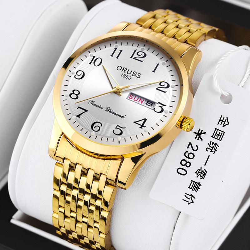 Premium Luminous Calendar Business Watch Men'S Waterproof Steel Belt Quartz Watch Men'S Watch