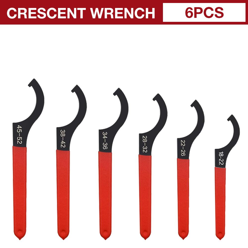 

6PCS Coilover Shock Absorber Wrenches Hook-Type Crescent Wrenches & Wrench Tools For Suspension And Shock Absorber Adjustments