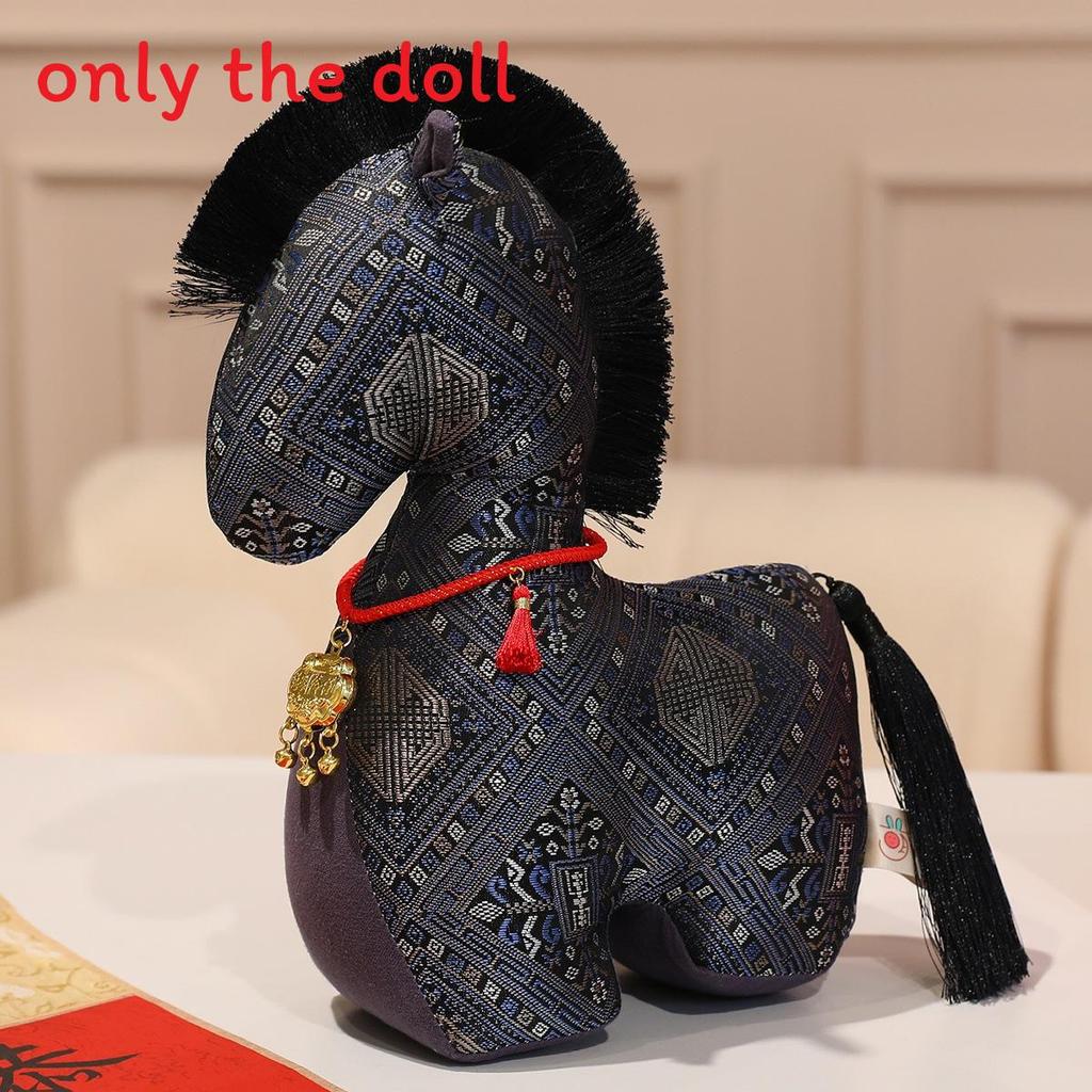 

Плюшевая игрушка Год Лошади по китайскому зодиаку с ожерельем и кисточками для новогодних подарков BlackGold,10cm