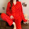 Plaid Long Sleeve Pajama Set with Pants – Spring & Autumn Style, Comfortable Home or Dorm Wear, Suitable for Outdoor Use