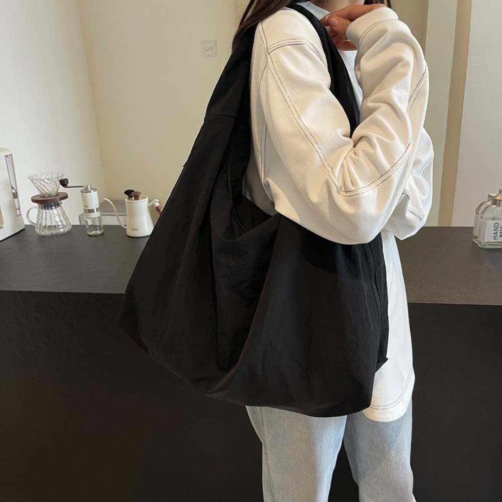 Double Zipper Design Large Capacity Tote Bag Casual Versatile Commuting Handbag Storage Pouch  Work