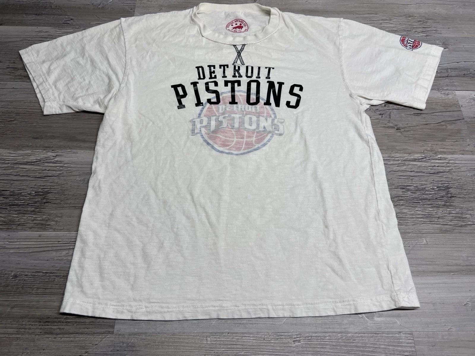 

Detroit Pistons T-Shirt Inside Out Ghost Print NBA Graphic Tee Sportiqe Size XL M