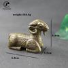 Antique Bronze Goat Statue Decoration Solid Brass Sheep Ornament Copper Tea Pet Desktop Paperweight Vintage Home Decor Accessory