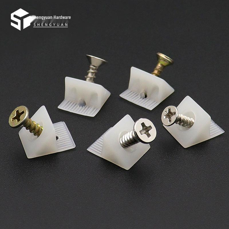 White Plastic Wardrobe Shelf Support Bracket for Wood Panel