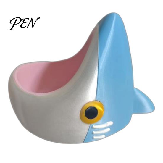 Safe Eco-friendly Feeding Tools Cute Shark Pet Bowl, 3D Printed Cat Feeder with Detachable Small Dog Food Dish Inner Anti-slip Base, Fun for Dogs Cats