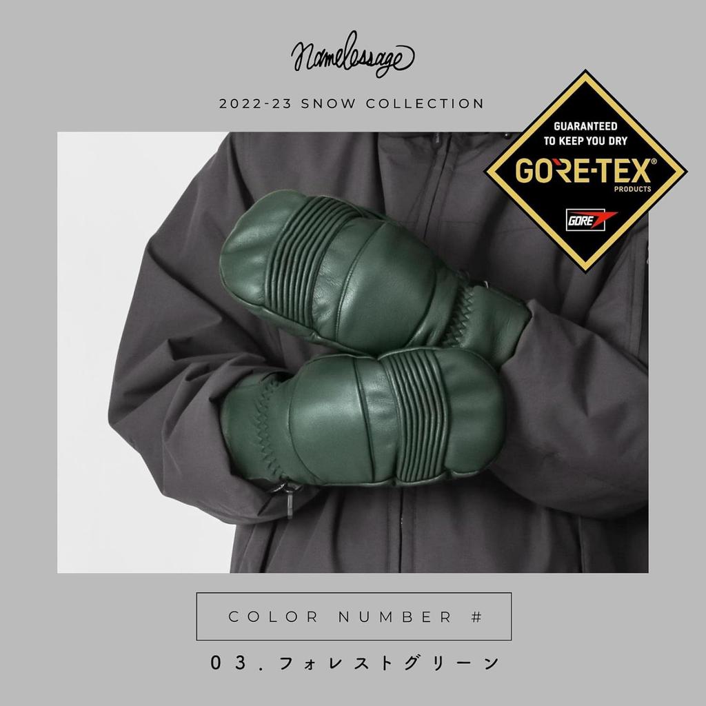 Namelessage Snowboarding Gloves Mittens with Inner Gloves Leather 6 Colors 4 Sizes Black M Size Gloves Snow Gloves Snowboarding GORE-TEX