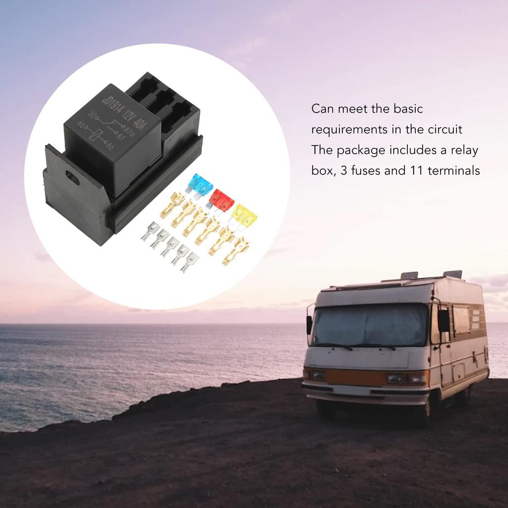 Sada pojistkové skříňky s relé, ABS 5pinový držák pojistky odolný vůči vysokým teplotám