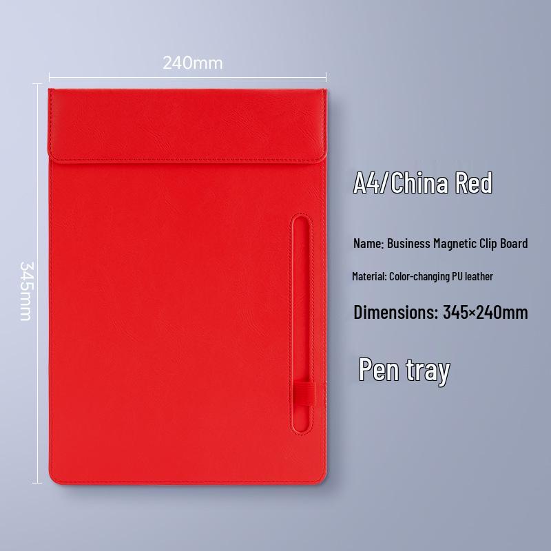 A4 Leather Meeting Clipboard Pad for Business Documents and Hotel Memos
