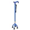 Lightweight Aluminum Alloy Four-Legged Cane with Soft Grip for Seniors - Anti-Slip, Adjustable Walking Stick.