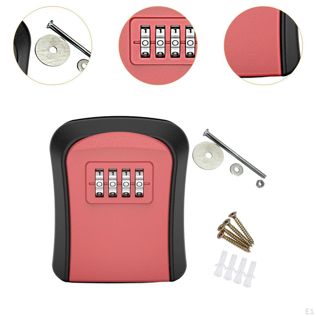 Key Lock Box Combination Lockbox 4 Digit Code Resettable Spare Storage Password for