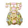 Wedding Jewelry Display Case Telephone Jewelry Organizers Storage Box with Elegant Crystal Embellishments Metal Texture