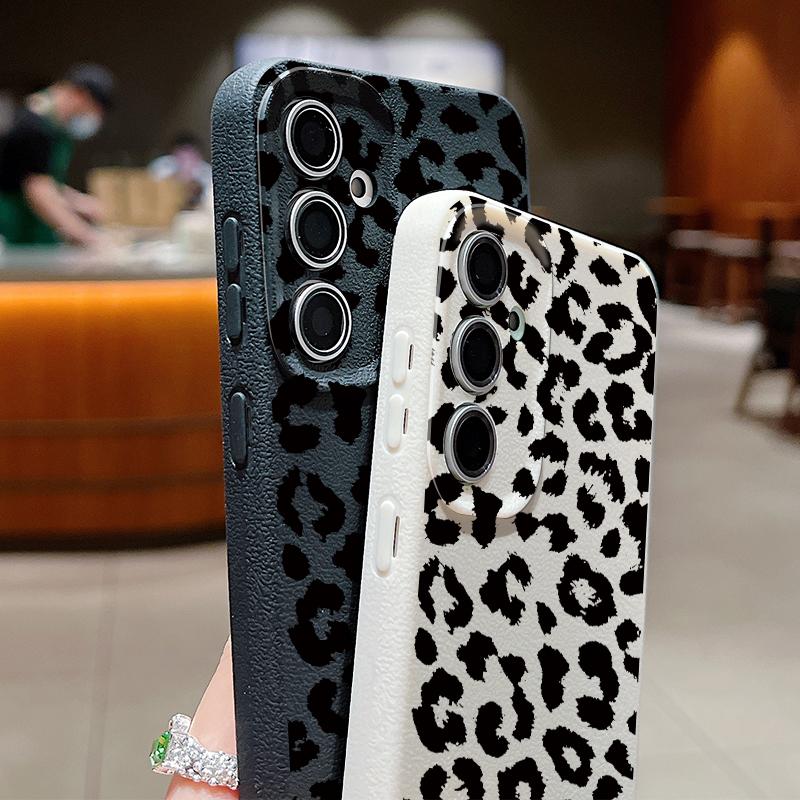 Custodia con Stampa Leopardo Per Samsung Galaxy S25 Ultra Capa S24 Ultra S23 S22 Plus S21 FE A15 A16 A25 A26 A34 A35 A36 A54 A55 A56 5G