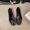 Koreanische Kristall-Gelee-Flats - Damen Transparent Hohl Quadratische Zehenpartie Sommer-Schuhe