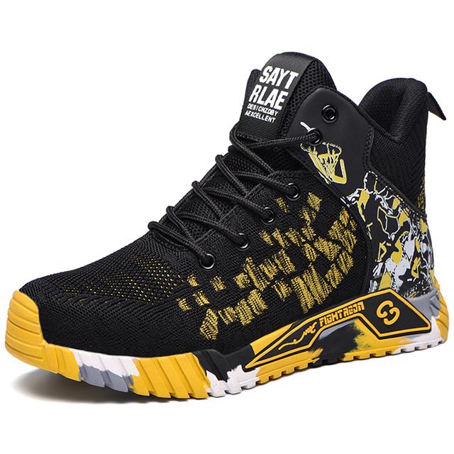 Fashion Men Work Safety Boots Anti-smash Work Sneakers High Top Safety Shoes Men Indestructible Work Boots