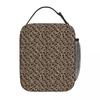 Braune Leopardenmuster-Isolierte Lunchtasche für Damen Büro-Kühltasche Thermische Lebensmittelbox Tragbare Lunchboxen Behälter