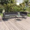 Exclusive House - 8-piece Garden Furniture Set with Grey Woven Resin Cushions