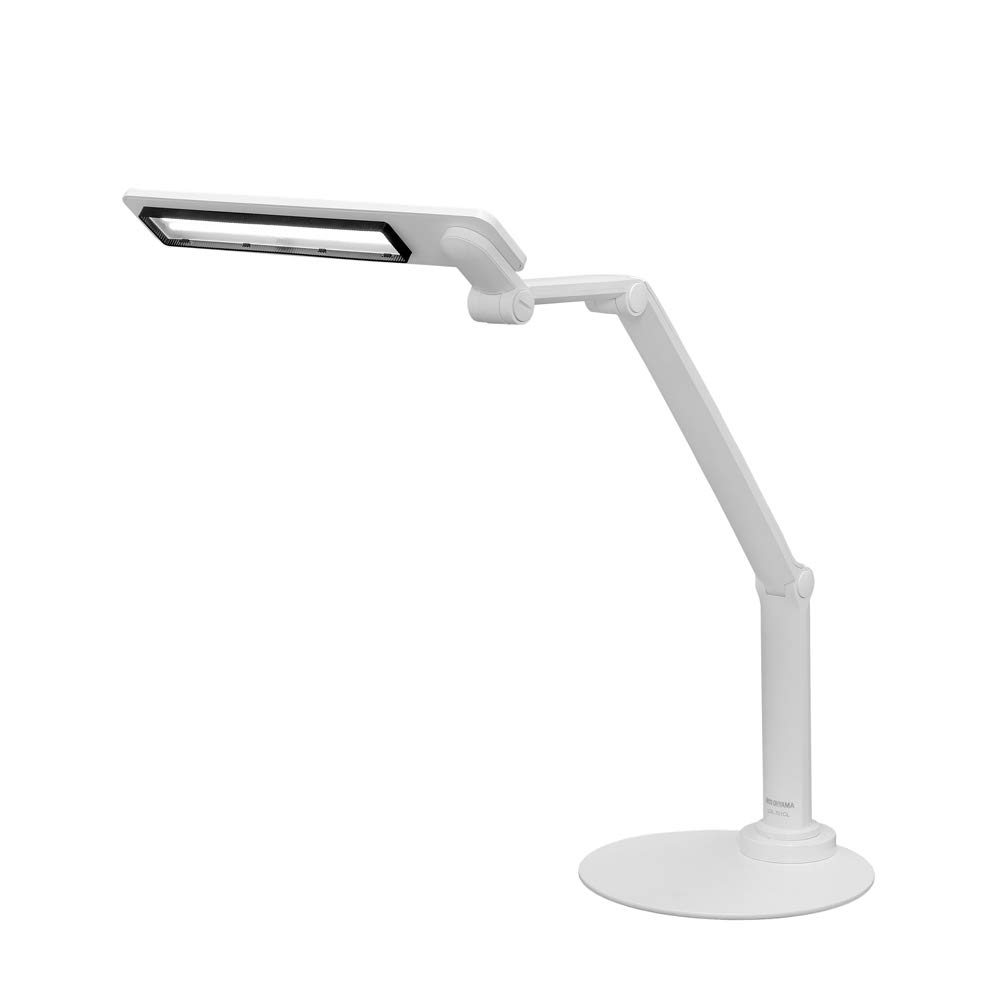 

IRIS OHYAMA Desk Lamp, Wide Adjustment, Ambidextrous, Dimmable, with Glare Guard, High Color Rendering, Energy-Saving, 3000lx, White, LDL-701-W
