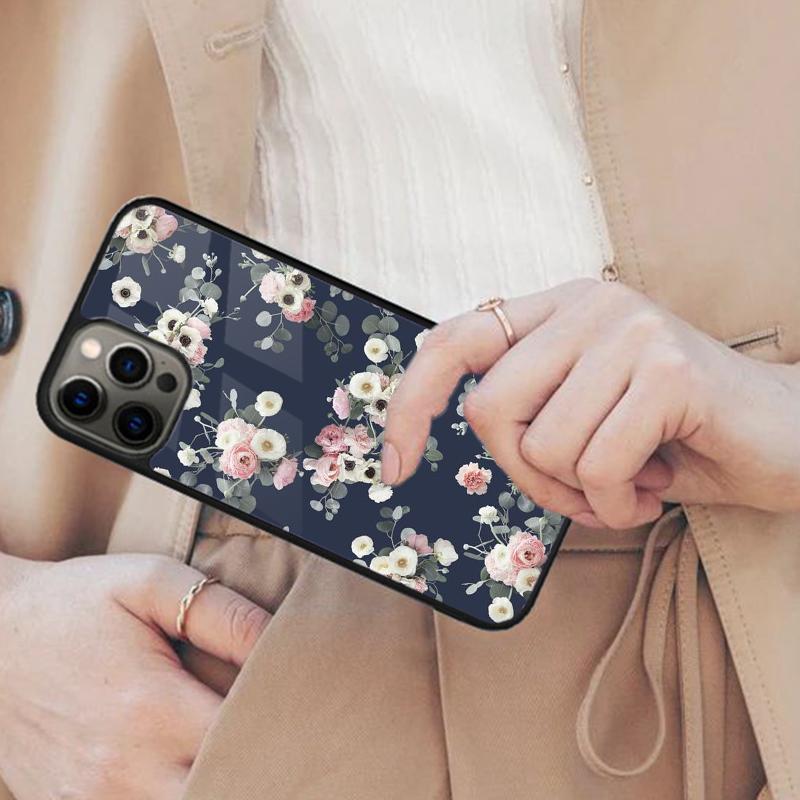 

Midnight Floral Magnetic Phone Case For APPLE iPhone 17 Air 16 14 13 12 Pro Max 15 Plus Wireless Charge With MagSafe Cover iPhone 14