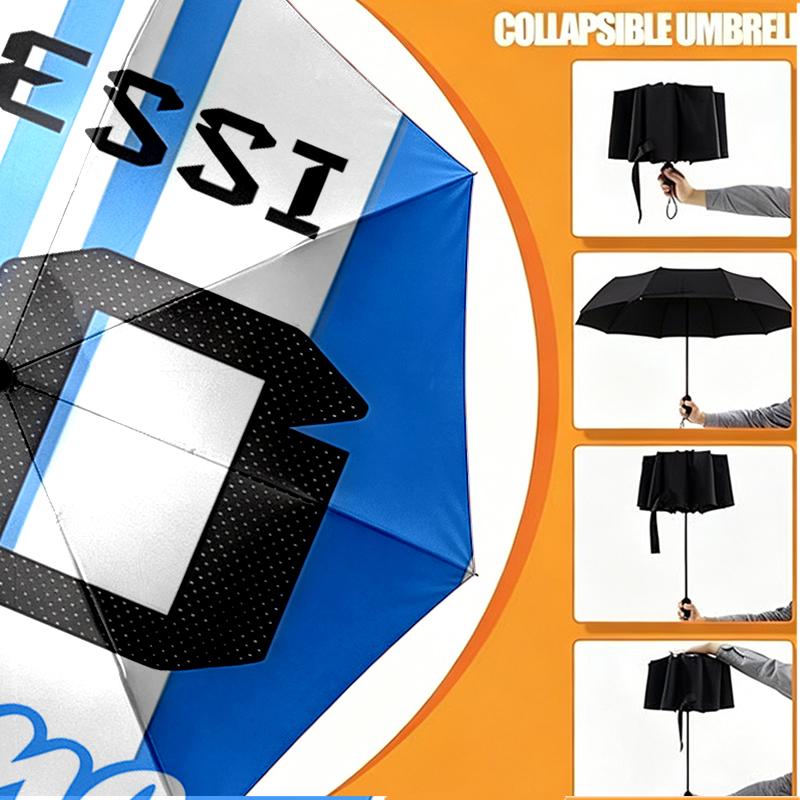 Custom Name Personalized football star Print Umbrella, Auto Open Close, 8‑Rib Sturdy Frame, Commute Camping Hiking Use, Birthday Gift