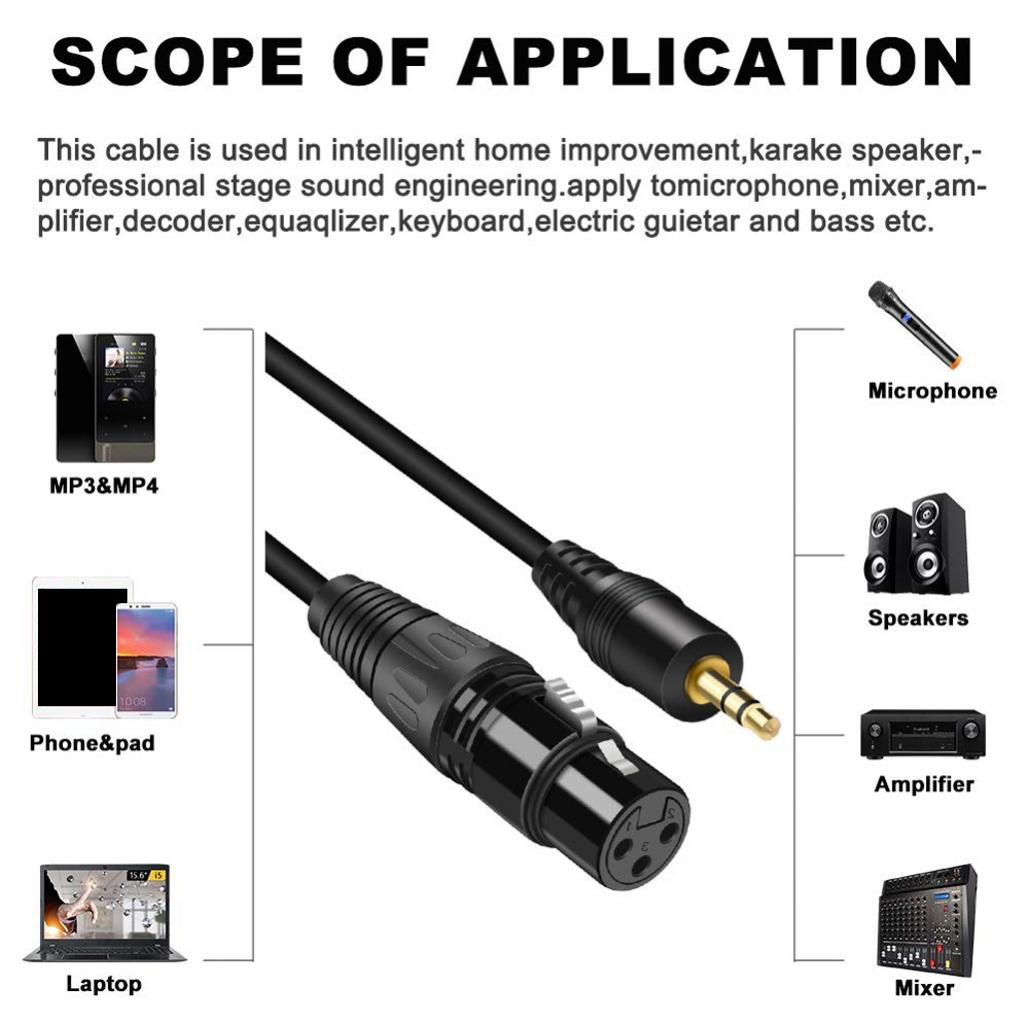 Stereo Microphone Cable 3.5 Mm TRS Male To XLR Female Audio - 5m