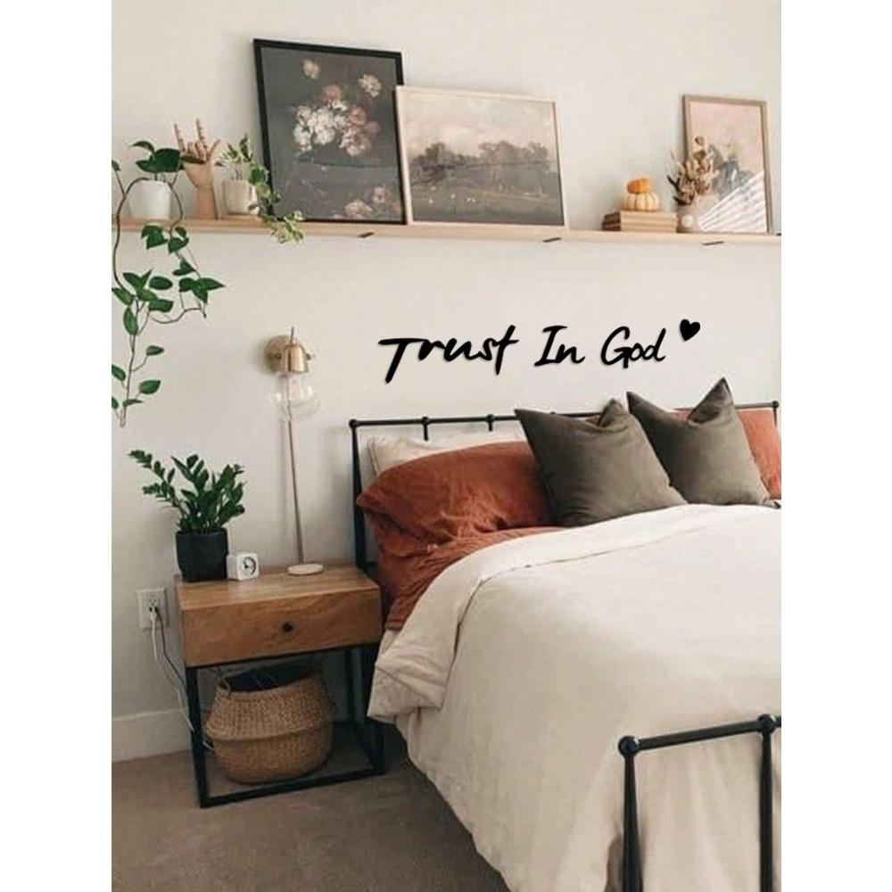 3pcs'Trust In God'metal Decor, House Wall Art For Women, Faith Metal Art, Inspiring Memorial Artwork, Christian Home Decoration