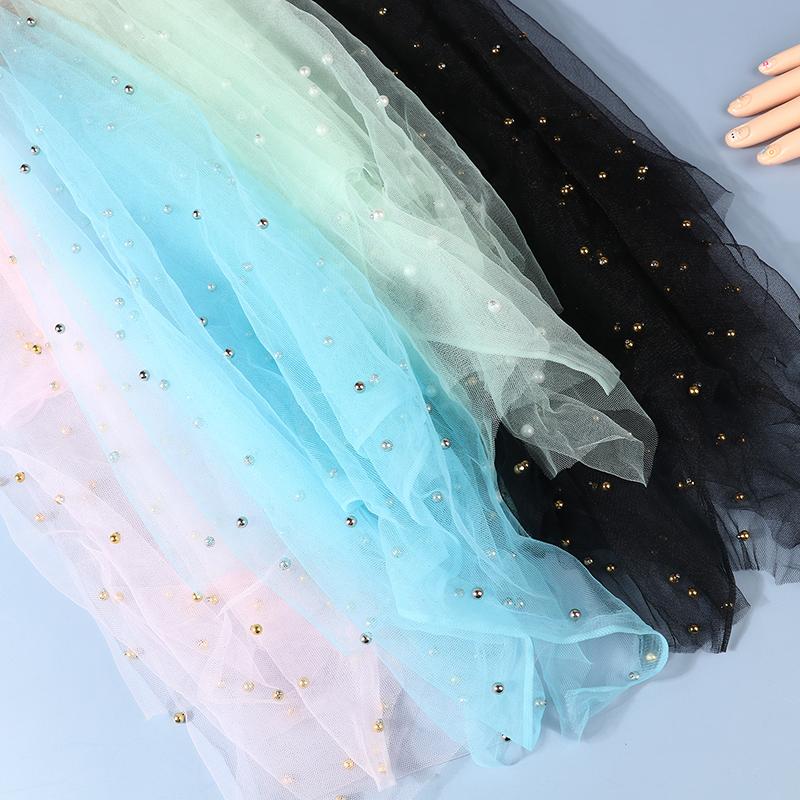 Nail Photos Shooting Props Gauze With Pearl Photography Background Tulle Items Fotografia Backdrops Decoration Materials
