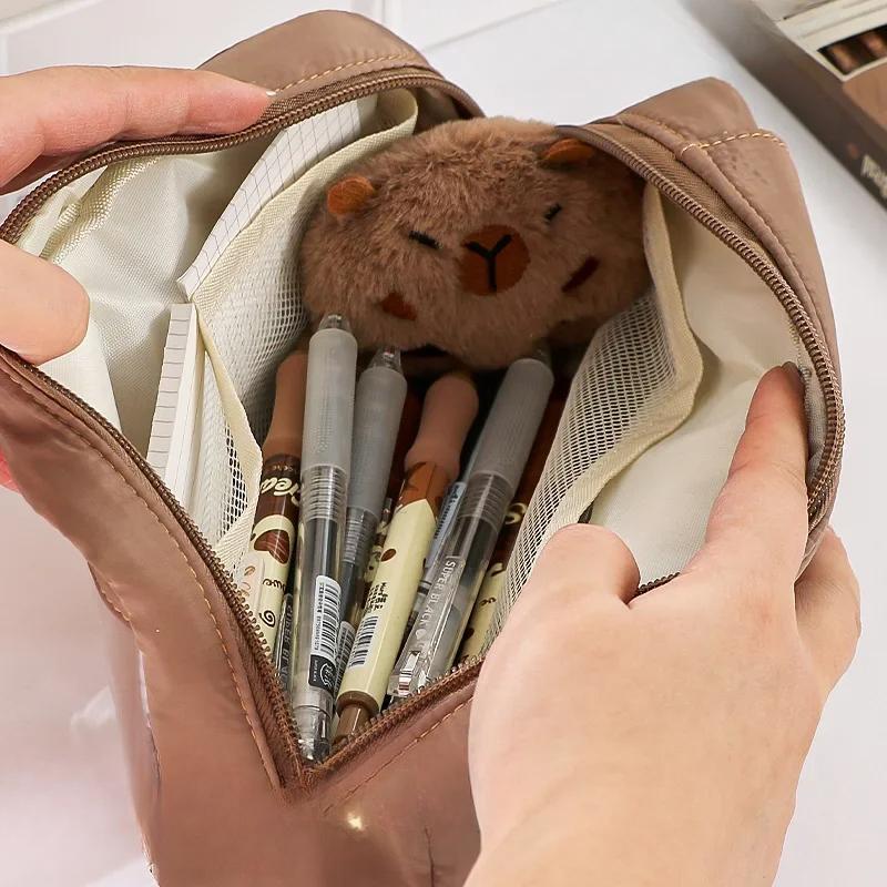 Elegantní pouzdro na tužku Simplicity pro studenty Korejská móda Jednobarevná taška na tužky Velkokapacitní taška na psací potřeby Školní potřeby