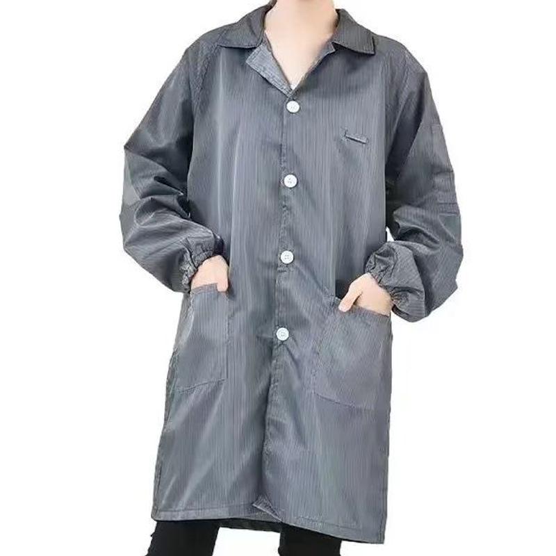 Unisex Anti-static Dustproof Lab Coat for Electronics Work In Blue/White