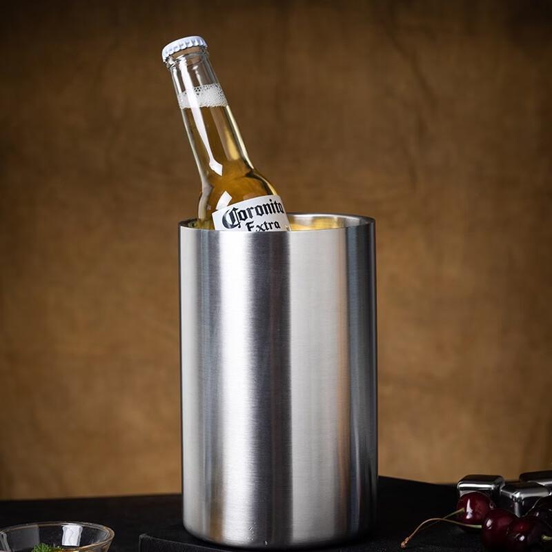 Thickened Stainless Steel Double-Wall Ice Bucket