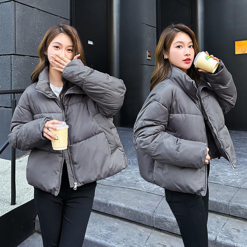 Cotton-padded Jacket for Women New Loose Large Size Down Cotton-padded Jacket Fashionable and Versatile Black Cotton-padded Jacket