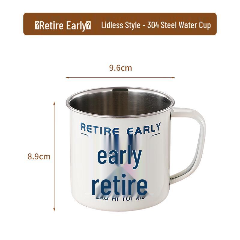 304 Stainless Steel Vintage Mug with Lid, 500ml