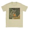 Unisex Unisex Summer Retro Night Street Raccoon With Sunglasses Pizza Graphic Tee Oversized Hip Hop Animal Print Short Sleeve Tops