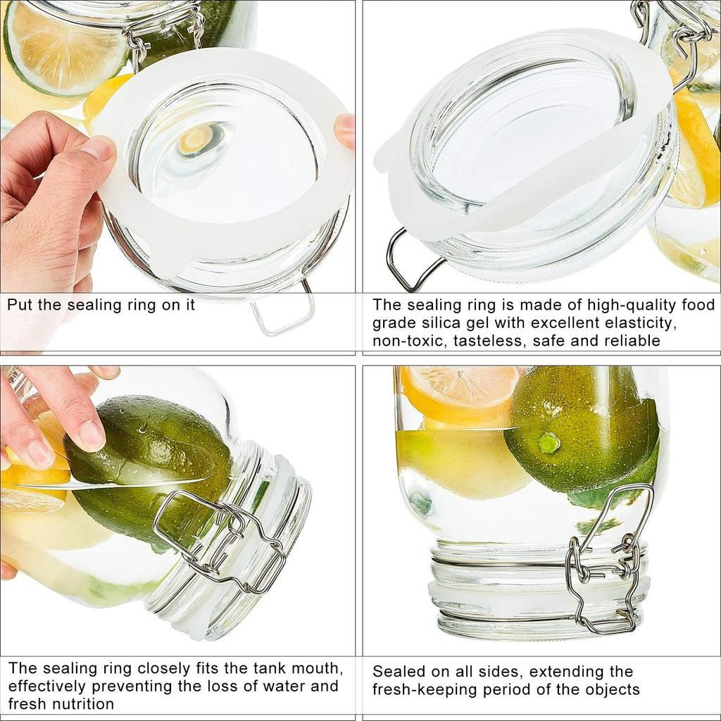 8 Pieces 3.75 Inches Silicone Jar Gaskets Replacement Silicone Seals Airtight Gasket Sealing Rings for Regular Mouth Canning Jar