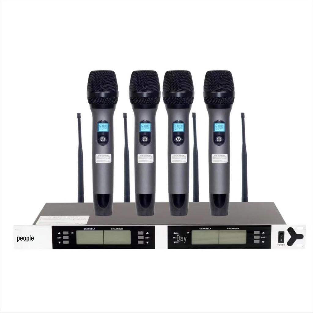 Wireless Professional Microphone Set with Anti-Howling for Karaoke, Meetings, and Performances