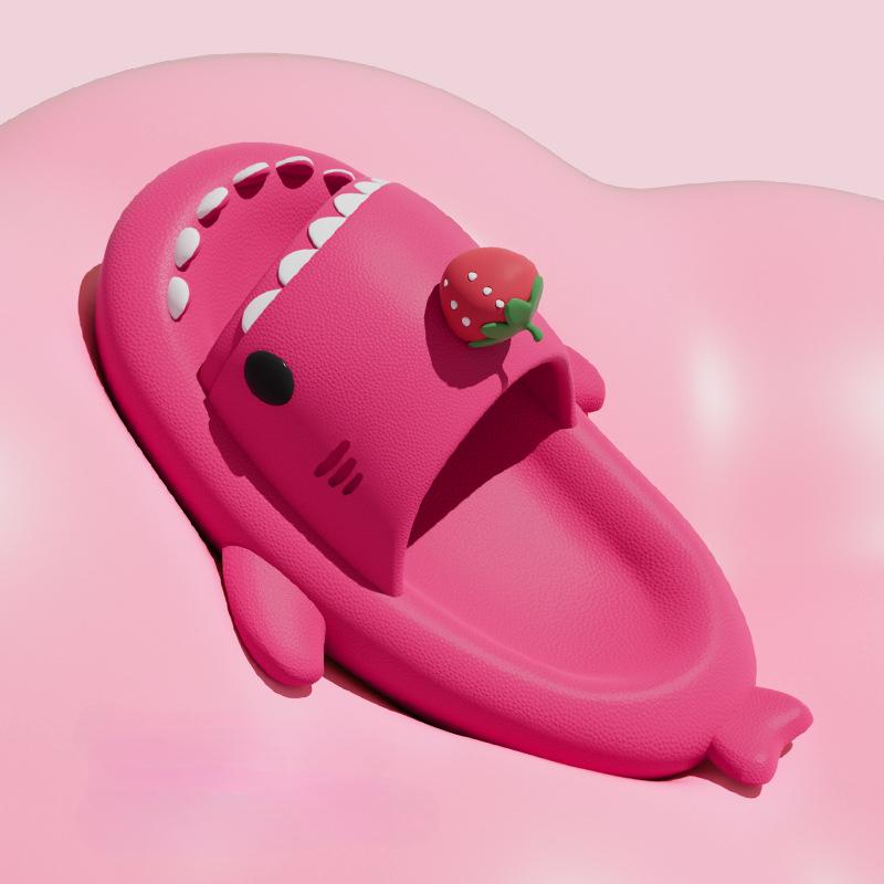 Móda 2025 Nové žabky žralok Dámské Pánské Letní boty Roztomilé DIY Jahodové Domácí Pouliční Sandály Dívky Chlapci Plážové Sprchové Nazouváky