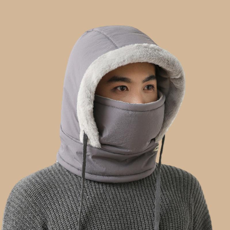 Thickened Snow Hat with Added Fleece Neck and Face Mask Integrated Cold and Windproof Women's Winter Cycling for Warmth