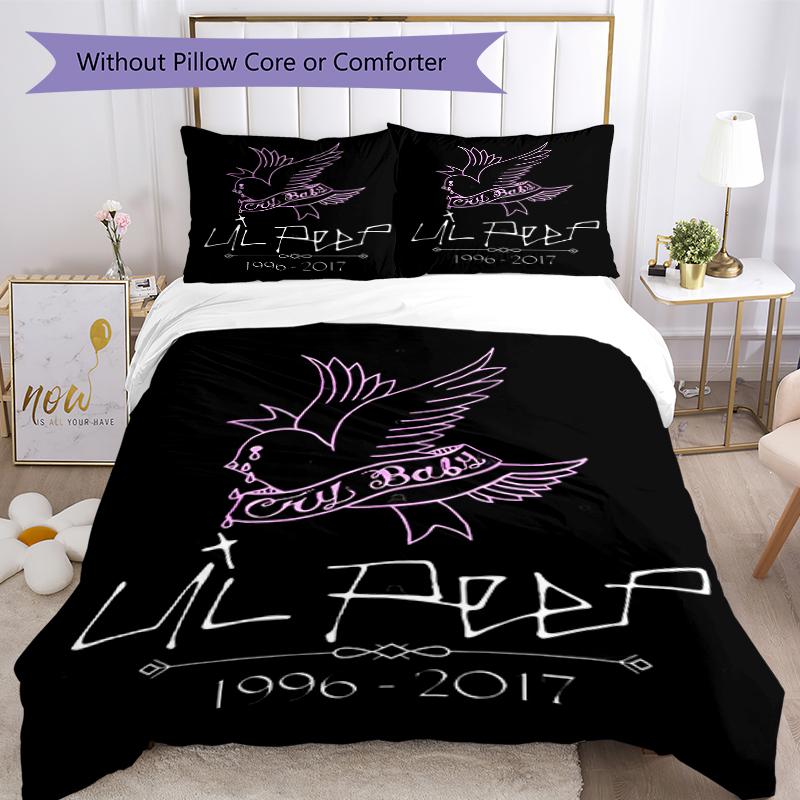 3pcs Lil Peep1 Pattern Bedding Set Duvet Cover Set Includes Duvet Cover &pillowcases, Perfect All Season Bedroom Decoration & Gift