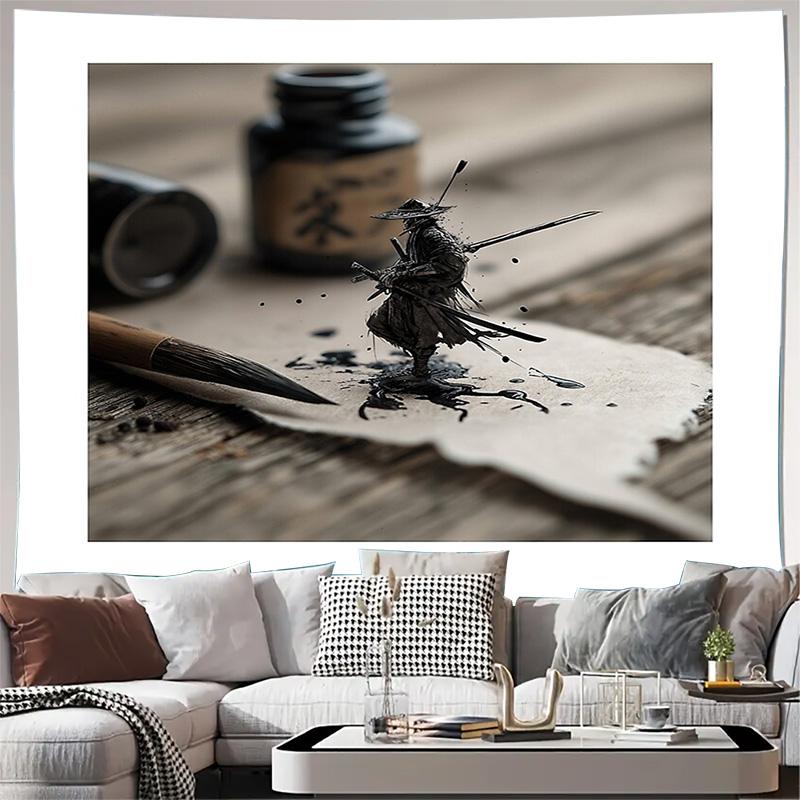 

Japanese Samurai Tapestry Wall Hanging Anime Decor Home Decor Room Divider Backdrop Scenic Wall Art Bedroom Living Room Aestheti 74x94cm(29x37in)